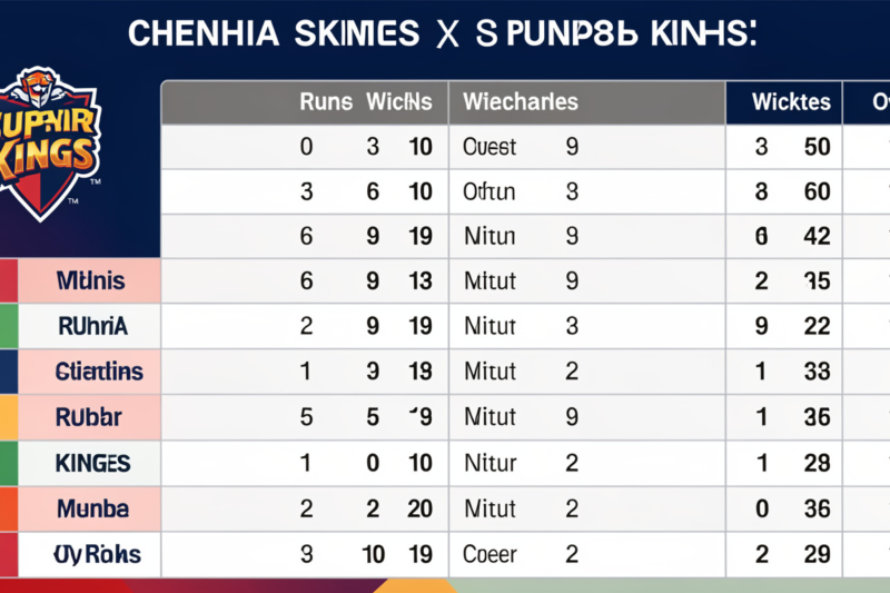 Chennai Super Kings vs Punjab Kings Match Scorecard: Full Highlights & Stats