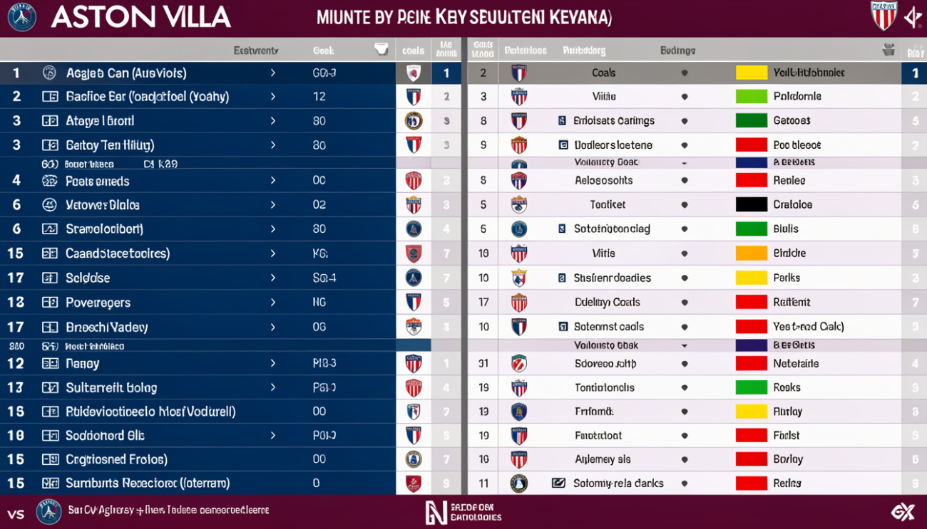 psg vs aston villa timeline